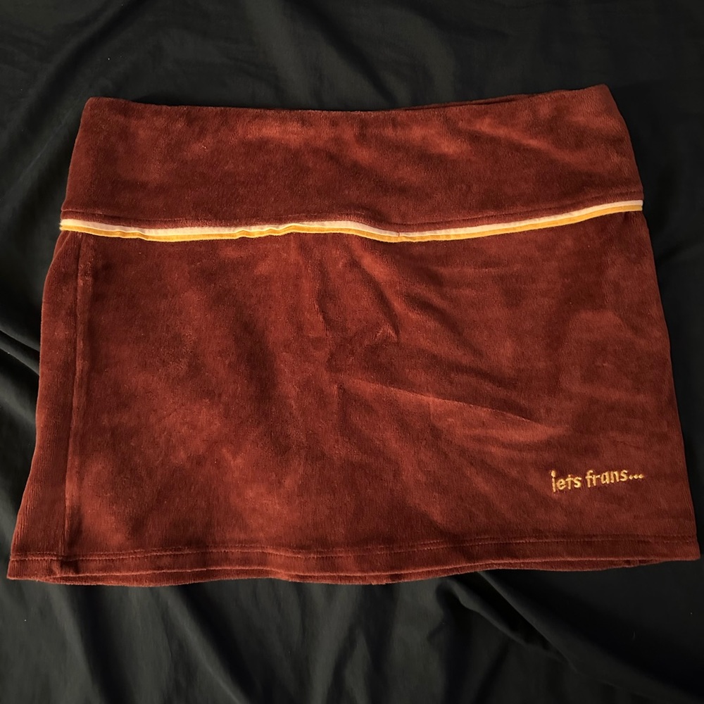 NWT $39 iets frans... Brown Velour Low-Rise Skirt